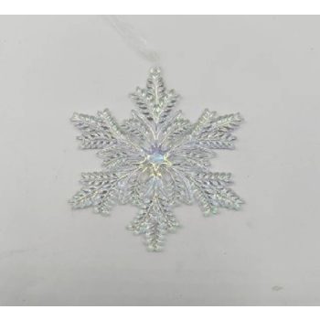 KARÁCSONYFADÍSZ HÓPEHELY 13,5CM PVC