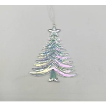 KARÁCSONYFADÍSZ FENYŐFA 13,5X9,5CM PVC