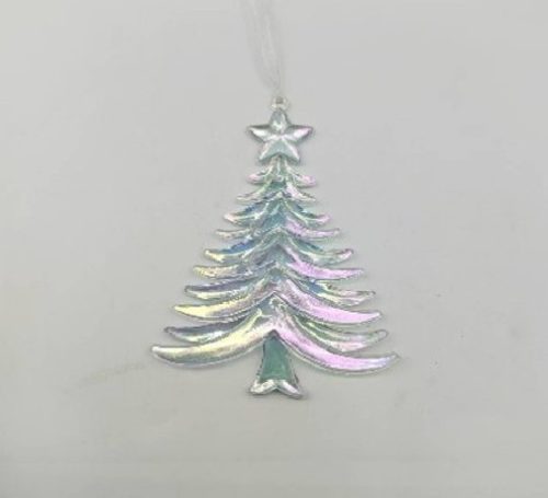 KARÁCSONYFADÍSZ FENYŐFA 13,5X9,5CM PVC