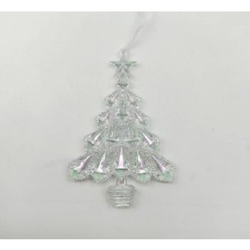 KARÁCSONYFADÍSZ FENYŐFA 14,5X9CM PVC