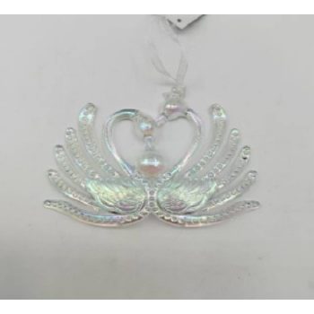 KARÁCSONYFADÍSZ HATTYÚK 19X13CM PVC