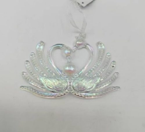 KARÁCSONYFADÍSZ HATTYÚK 19X13CM PVC