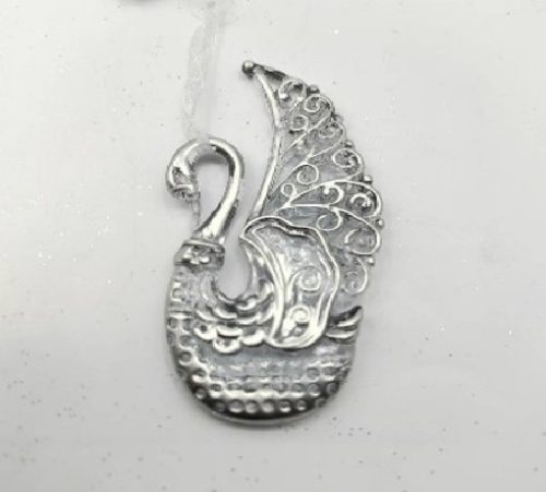 KARÁCSONYFADÍSZ HATTYÚ 12X6CM PVC