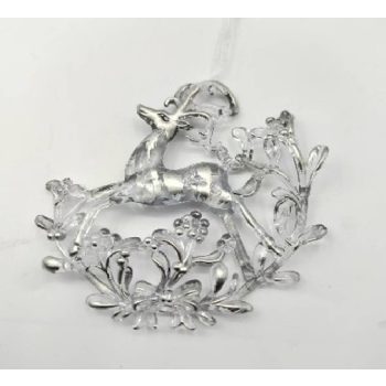 KARÁCSONYFADÍSZ RÉNSZARVAS 13X13,5CM PVC