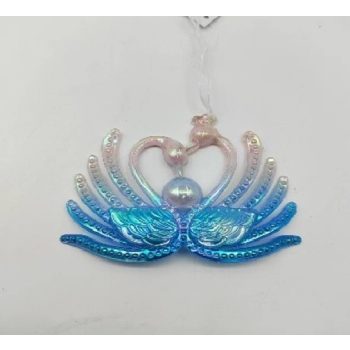 KARÁCSONYFADÍSZ HATTYÚK 9X13CM PVC