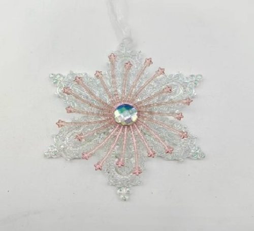 KARÁCSONYFADÍSZ HÓPEHELY 12CM PVC