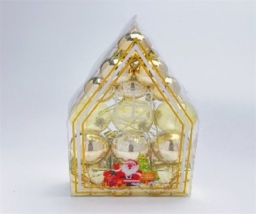 KARÁCSONYFA GÖMB DÍSZ 3CM/6DB - 4CM/9DB PEZSGŐ 15DB-OS