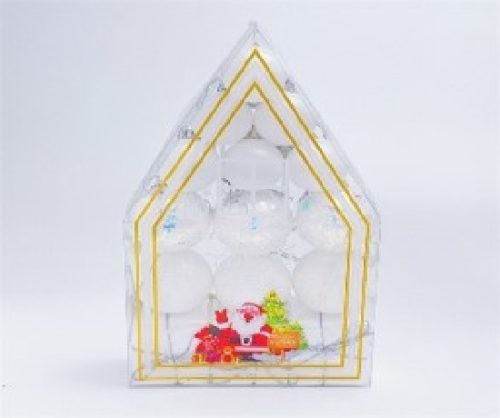 KARÁCSONYFA GÖMB DÍSZ 3CM/6DB - 4CM/9DB FEHÉR 15DB-OS