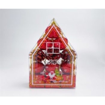 KARÁCSONYFA GÖMB DÍSZ 4CM PIROS 12DB-OS