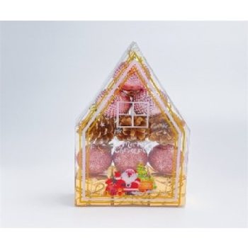 KARÁCSONYFA GÖMB DÍSZ 4CM RÓZSASZÍN 12DB-OS