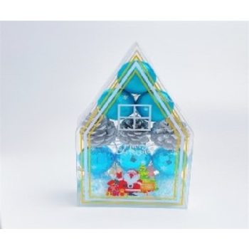 KARÁCSONYFA GÖMB DÍSZ 4CM KÉK 12DB-OS