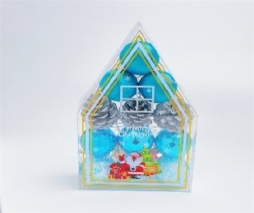 KARÁCSONYFA GÖMB DÍSZ 4CM KÉK 12DB-OS