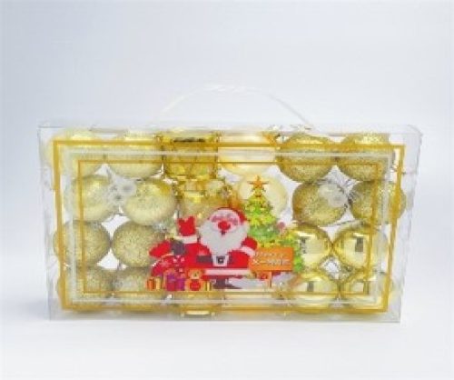 KARÁCSONYFA GÖMB DÍSZ 4CM ARANY 24DB-OS