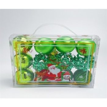 KARÁCSONYFA GÖMB DÍSZ 5CM ZÖLD 12DB-OS