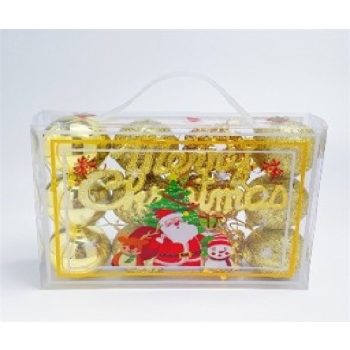 KARÁCSONYFA GÖMB DÍSZ 5CM ARANY 12DB-OS