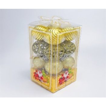 KARÁCSONYFA GÖMB DÍSZ 5CM ARANY 16DB-OS