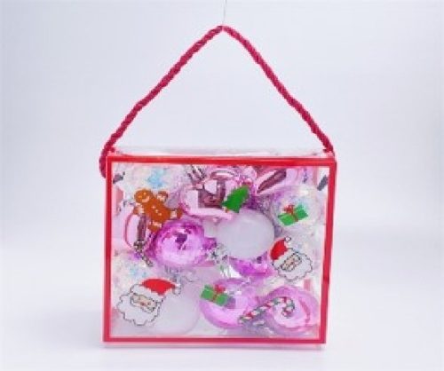 KARÁCSONYFA GÖMB DÍSZ 4CM RÓZSASZÍN 30DB-OS