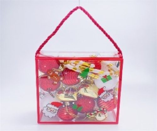 KARÁCSONYFA GÖMB DÍSZ 4CM VEGYES 30DB-OS