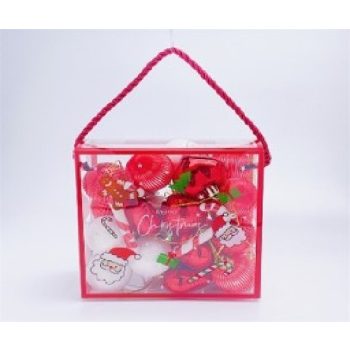 KARÁCSONYFA GÖMB DÍSZ 4CM PIROS-FEHÉR 30DB-OS