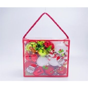 KARÁCSONYFA GÖMB DÍSZ 6CM/4DB - 3CM/18DB VEGYES 22DB-OS