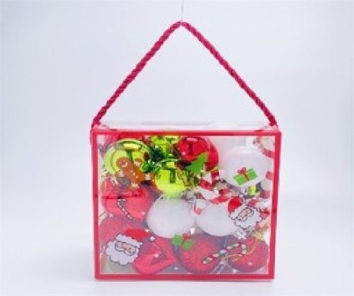 KARÁCSONYFA GÖMB DÍSZ 6CM/4DB - 3CM/18DB VEGYES 22DB-OS