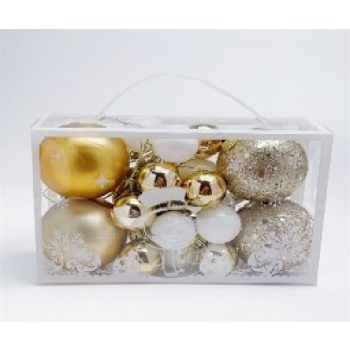 KARÁCSONYFA GÖMB DÍSZ 6CM VEGYES 8DB-OS