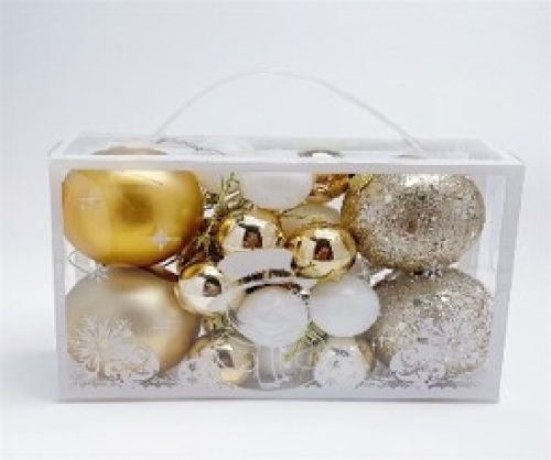 KARÁCSONYFA GÖMB DÍSZ 6CM VEGYES 8DB-OS