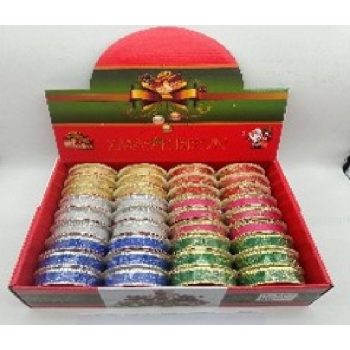 KARÁCSONYI SZALAG 2,5CM X 2,7M TÖBBFÉLE 36DB/DISPLAY