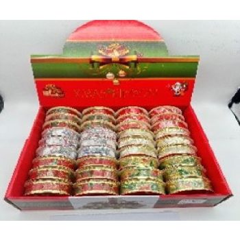 KARÁCSONYI SZALAG 2,5CM X 2,7M TÖBBFÉLE 36DB/DISPLAY