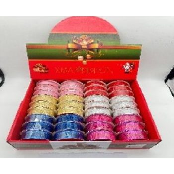 KARÁCSONYI SZALAG 2,5CM X 2,7M TÖBBFÉLE 36DB/DISPLAY