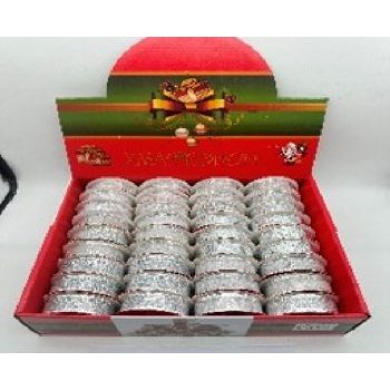 KARÁCSONYI SZALAG 2,5CM X 2,7M EZÜST 36DB/DISPLAY