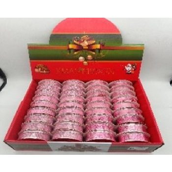 KARÁCSONYI SZALAG 2,5CM X 2,7M RÓZSASZÍN 36DB/DISPLAY