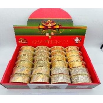 KARÁCSONYI SZALAG 3,8CM X 2,7M ARANY 24DB/DISPLAY