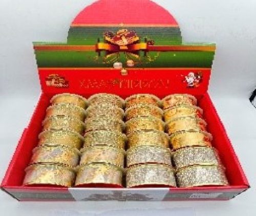 KARÁCSONYI SZALAG 3,8CM X 2,7M ARANY 24DB/DISPLAY