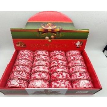 KARÁCSONYI SZALAG 3,8CM X 2,7M MINTÁS 24DB/DISPLAY