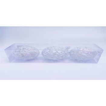 KARÁCSONYFA GÖMB DÍSZ 7,6CM 3DB-OS