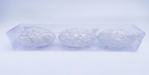 KARÁCSONYFA GÖMB DÍSZ 7,6CM 3DB-OS