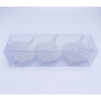 KARÁCSONYFA GÖMB DÍSZ 8CM 3DB-OS