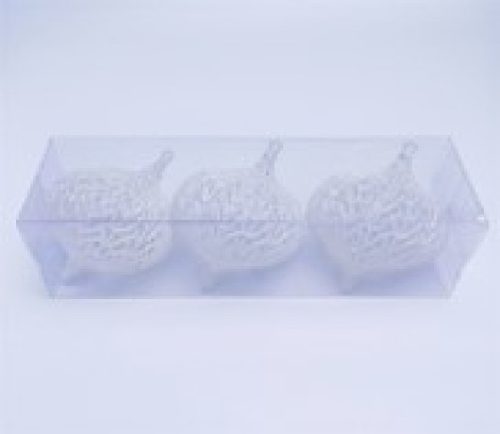 KARÁCSONYFA GÖMB DÍSZ 8CM 3DB-OS