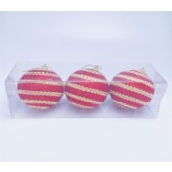 KARÁCSONYFA GÖMB DÍSZ 8CM 3DB-OS