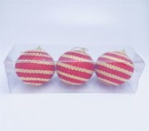 KARÁCSONYFA GÖMB DÍSZ 8CM 3DB-OS