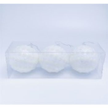 KARÁCSONYFA GÖMB DÍSZ 8CM 3DB-OS