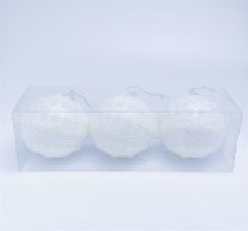 KARÁCSONYFA GÖMB DÍSZ 8CM 3DB-OS