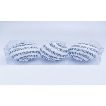 KARÁCSONYFA GÖMB DÍSZ 8CM 3DB-OS