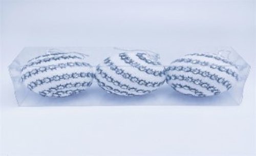 KARÁCSONYFA GÖMB DÍSZ 8CM 3DB-OS