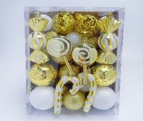 KARÁCSONYFA GÖMB DÍSZ 23DB-OS