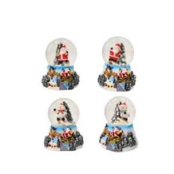 KARÁCSONYI HÓGÖMB 9X9X12CM 4F.