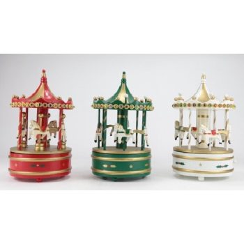 KARÁCSONYI ZENEDOBOZ KÖRHINTA 14X14X23.5CM 3F.