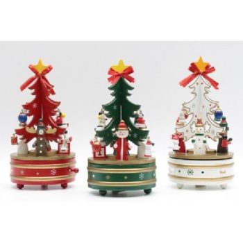 KARÁCSONYI ZENEDOBOZ KARÁCSONYFÁS 10.5X22CM 3F.