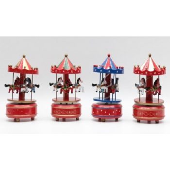 KARÁCSONYI ZENEDOBOZ KÖRHINTA 11X18CM 4F.